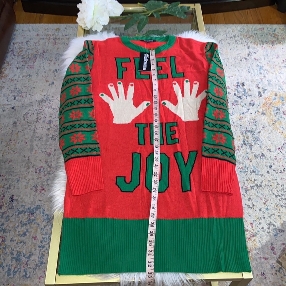 #followme Ugly Christmas Holiday Sweater Dress Size XL - Picture 9 of 15